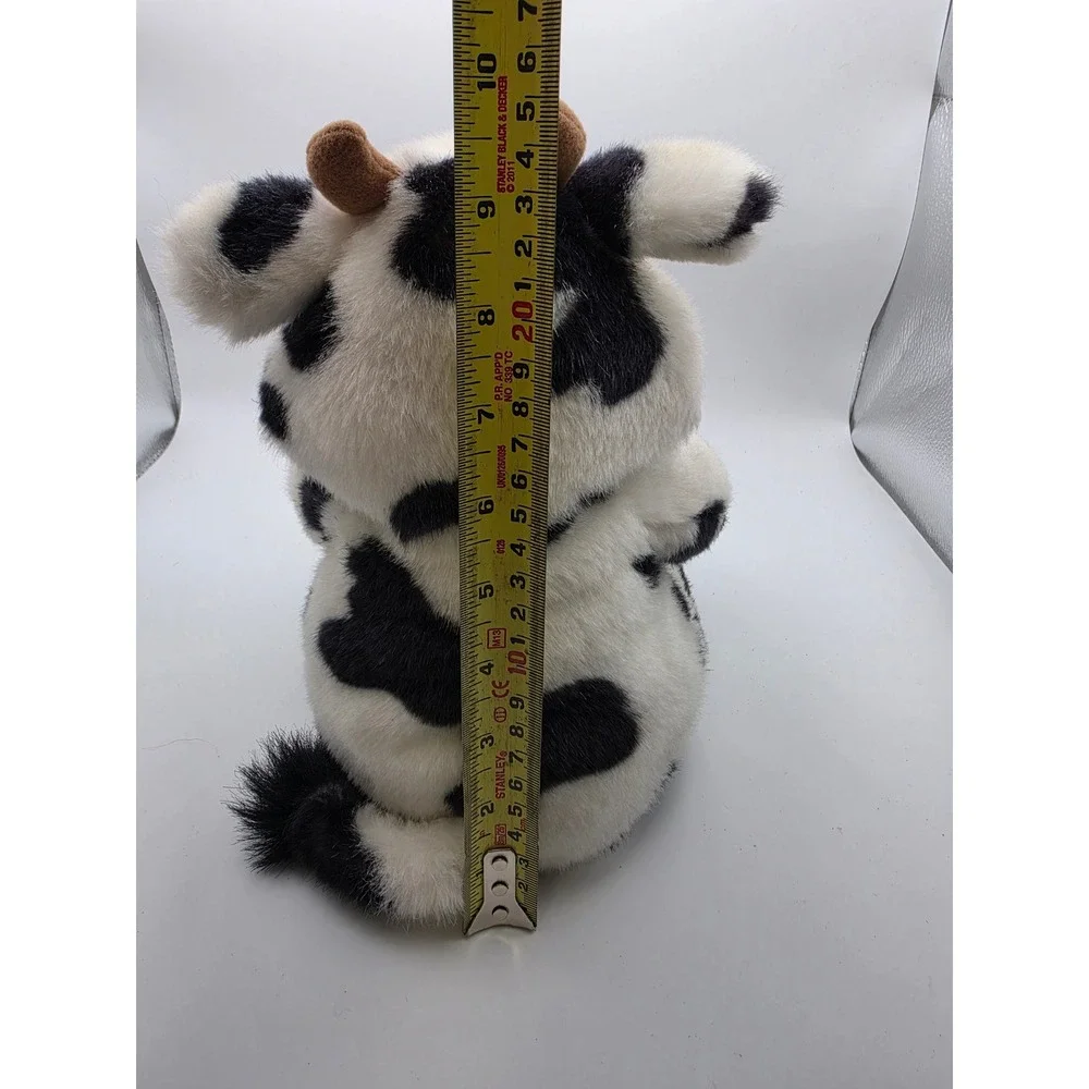 Vintage 1995 Soft Classics Toys R Us Cow Plush Black White Spotted 10 Inch